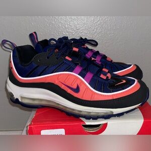 Nike Kids' Air Max 98 Sneakers - Black, Purple, and Orange